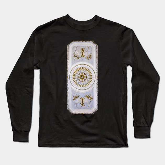 Decorative Heritage Lace Panel Ceiling Floral Ornament Pattern Long Sleeve T-Shirt by ernstc